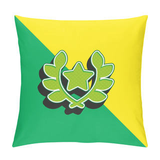 Personality  Award Green And Yellow Modern 3d Vector Icon Logo Pillow Covers