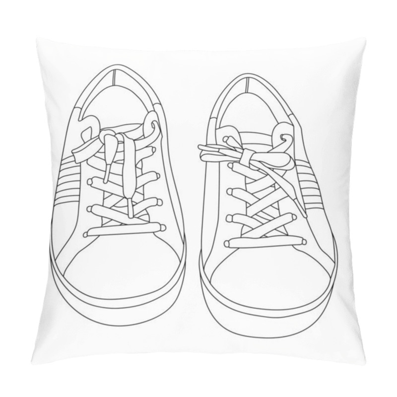 Personality  Sneakers line art drawing vector illustration pillow covers