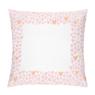 Personality  Romantic Cartoon Border. Cute Love Hearts Frame For Invitations Pillow Covers