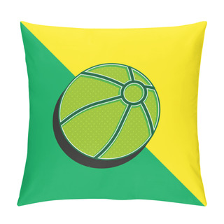 Personality  Ball Green And Yellow Modern 3d Vector Icon Logo Pillow Covers