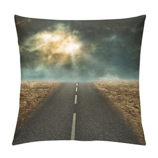 Personality  Road In The Desert Pillow Covers