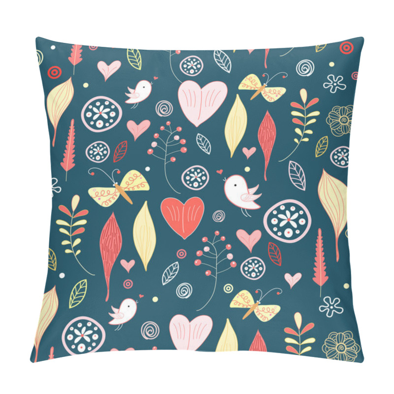 Personality  Pattern Of Leaves With Birds Pillow Covers