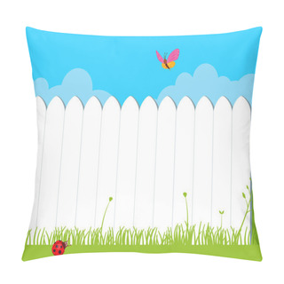 Personality  Landscape With Fence And Butterfly Pillow Covers