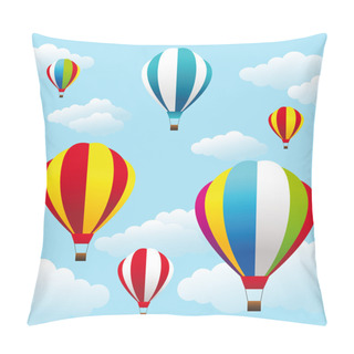 Personality  Colorful Air Balloons On The Blue Sky Pillow Covers