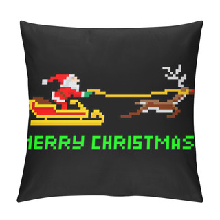 Personality  Retro Pixel Art Christmas Santa Pillow Covers