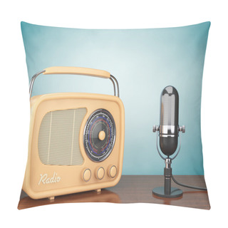 Personality  Retro Radio And Vintage Microphone Pillow Covers