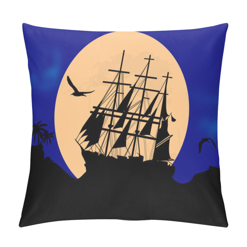 Personality  Boat floating on the ocean pillow covers