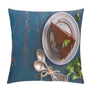 Personality  Chocolate Cake With Mint Leaves Pillow Covers