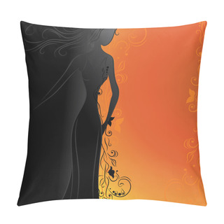 Personality  Abstract Background With Woman Pillow Covers