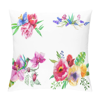 Personality  Set Of Watercolor Floral Compositions Pillow Covers