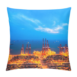 Personality  Container Terminal At Nightfall Pillow Covers