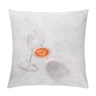 Personality  Refreshing Rose Wine By The Pool On A Sunny Day, The Perfect Summer Vacation. View From Above With Space For Your Text Pillow Covers