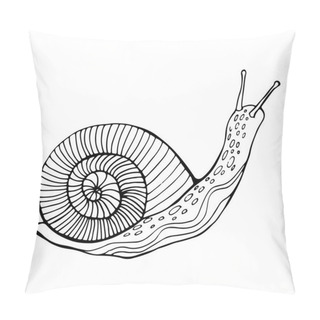 Personality  Snail Coloring Page For Children And Adults. Pillow Covers