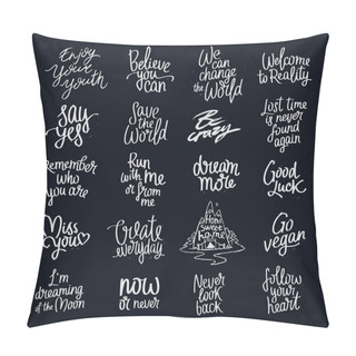 Personality  Inspiring Quotes. Fashionable Calligraphy Pillow Covers