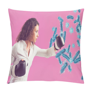 Personality  Fight With Fists Against Bacteria And Diseases Pillow Covers