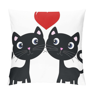 Personality  Two Sweet Cats In Love Pillow Covers