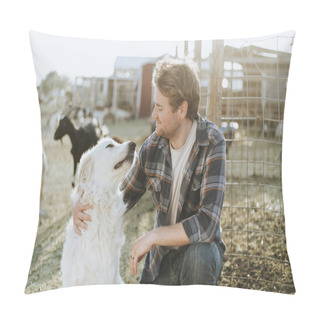 Personality  A Man And His Dog, The Sanctuary At Soledad Pillow Covers