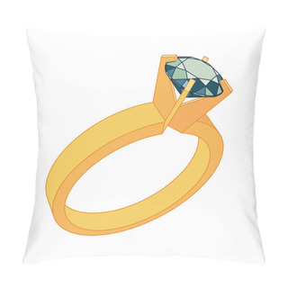 Personality  Wedding Ring Vector Icon. Flat Design Pillow Covers