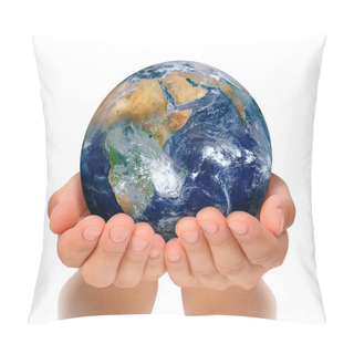 Personality  Hands Of Woman Holding Globe, Africa And Near East Pillow Covers