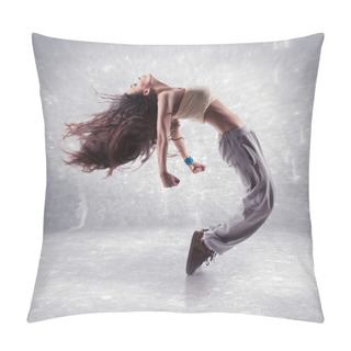 Personality  Young Woman Hip Hop Dancer Pillow Covers