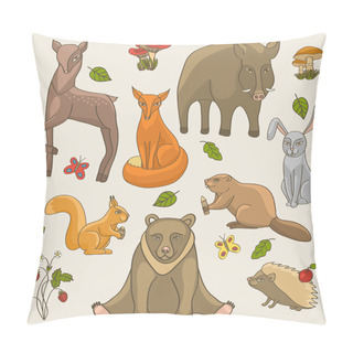 Personality  Hand Drawing Animals Set Pillow Covers