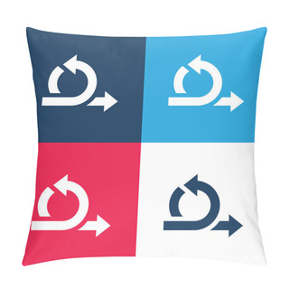 Personality  Agile Blue And Red Four Color Minimal Icon Set Pillow Covers