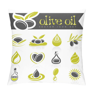 Personality  Olive Oil Icon Set Pillow Covers