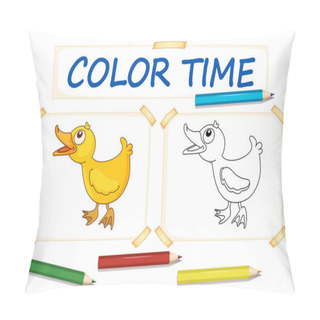 Personality  Coloring Template With Little Duck Pillow Covers