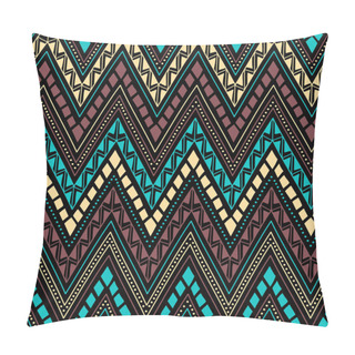 Personality  Seamless Ethnic Pattern. Horizontal Lines In The Form Of A Zigza Pillow Covers