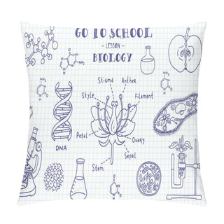 Personality  Hand Drawn Signs Of Biology Pillow Covers