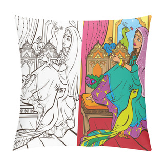 Personality  Colouring Book Of Easten Princess Pillow Covers