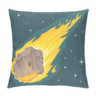 Personality  Flame Meteorite. Vector Flat Cartoon Illustration Pillow Covers
