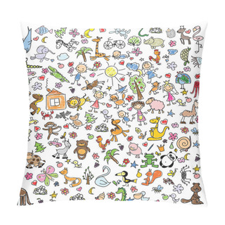 Personality  Doodle Animals, People, Flowers Pillow Covers