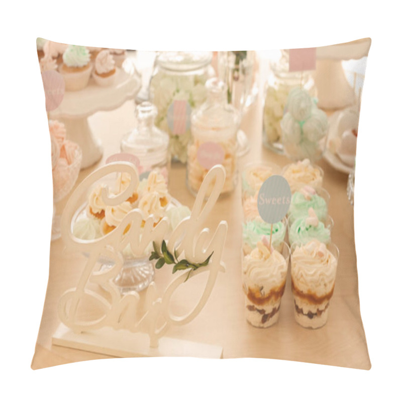 Personality  Beautiful  table with sweets pillow covers