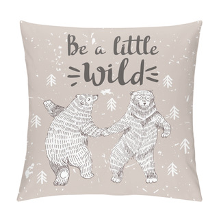Personality  Dancing Bears In The Forest. Pillow Covers