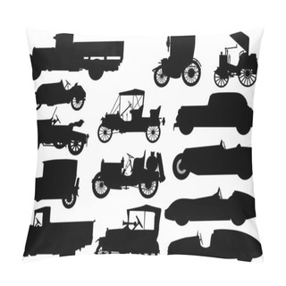 Personality  Set Of Silhouettes Of Classical Cars Pillow Covers