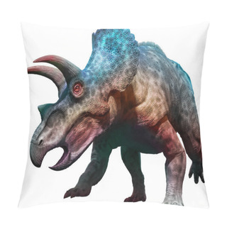 Personality  Triceratops Dinosaur Charging 3D Illustration Pillow Covers