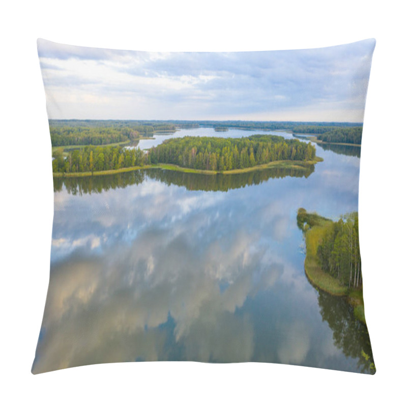 Personality  To Aglona small town and beautiful Latgale lakes in summer. Reflection on the lake gorgeous clouds and sky. Aglona, Latgale, Latvia (series) pillow covers