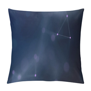 Personality  Shapes, Dots And Lines Are Connected With Shine On Blurred Background. Pillow Covers
