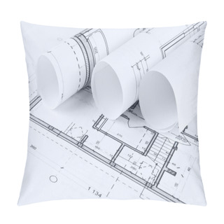 Personality  Architect Rolls And House Plans Pillow Covers