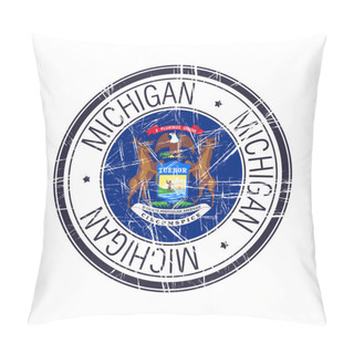 Personality  Michigan Rubber Stamp Pillow Covers