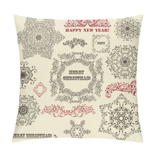 Personality  Vector Vintage Highly Detailed Snowflake Pillow Covers