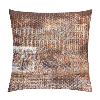 Personality  Creative Background Of Rusty Metal With Cracks And Scratches. Gr Pillow Covers