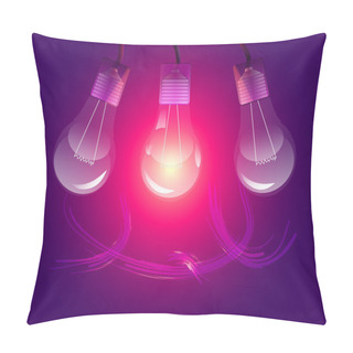 Personality  Vector Stylish Conceptual Digital Light Bulbs Design Pillow Covers