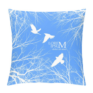 Personality  The Background Is The Frame Of The Tree Branch With Birds. Forest. Vector Illustration Pillow Covers