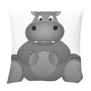 Personality  Funny Illustration Of A Hippopotamus Pillow Covers