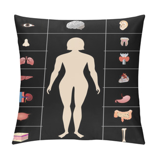 Personality  Icons Of Human Organs Pillow Covers