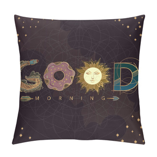 Personality  Good Morning Contour Drawing Pillow Covers