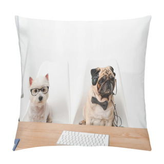 Personality  Business Dogs At Workplace Pillow Covers