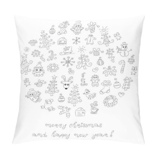 Personality  Doodle Christmas Elements Pillow Covers